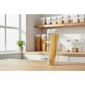 Sleek Tall Pantry Container – Clear Plastic with Modern Appeal